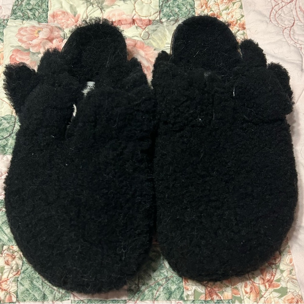 Birkenstock Black Fuzzy Shearling Mules